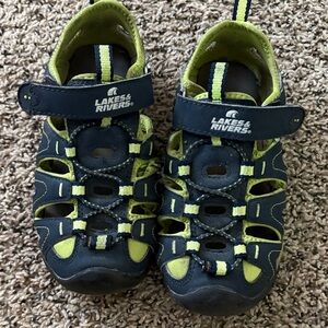 Kids' Navy and Lime Sandal